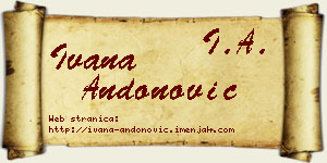 Ivana Andonović vizit kartica